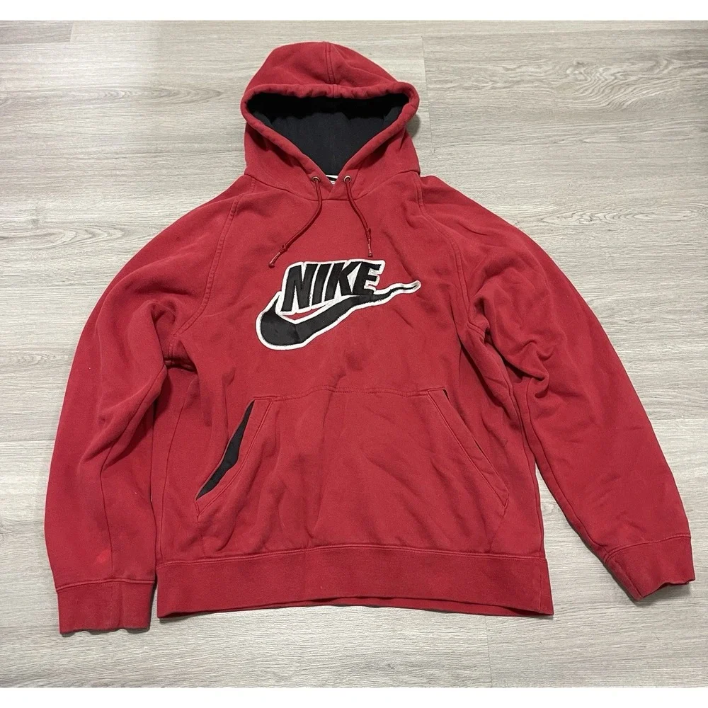 NIKE Hoodie‎ Sweatshirt Pullover Center Chest Swoosh Check Size Medium
